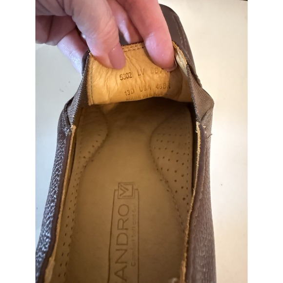 Sandro 5302 Mens 13D Brown‎ Leather Square Toe Gore Loafers, Made in Brazil